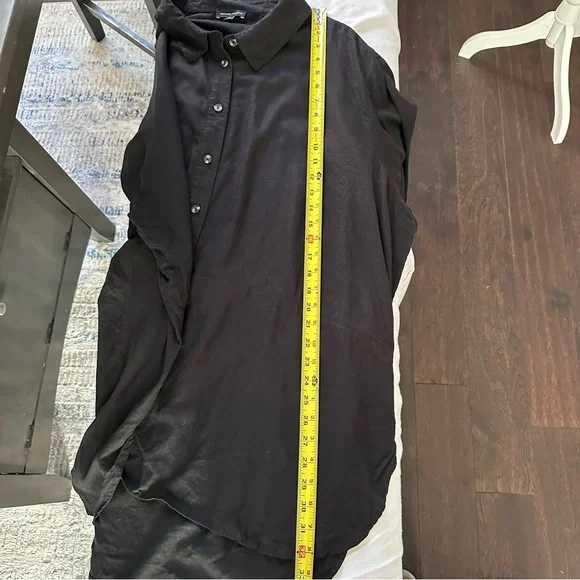 Universal Standard Black Linen Blend Hi Lo Tunic Top Size L - Picture 8 of 12